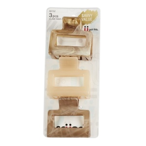Scunci by Conair Hair Claw Clips for Women, Hair Claw Clip Set, Chunky No-Slip Hair Clips in Neutral Taupe and Blonde Shades, 3 Count (Pack of 1)(Light Taupe and Blonde)