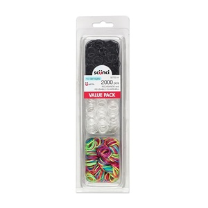 Scunci by Conair Hair Ties – Clear Elastics – Hair Accessories for Women – Black, Clear & Multi-color – 2000 Count(Black  Clear & Multi-color)