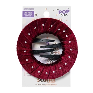 Scunci by Conair Pop Clip Barrette- hair accessories for women – claw clips for thick hair – claw clip – Gifts for women – teen girl gifts -1 Count(Cranberry)