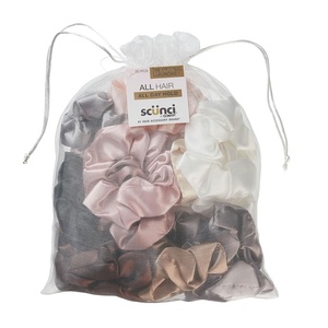 Scunci by Conair Satin Scrunchie – hair accessories – hair accessories for women – Assorted Colors- 30 Count (Pack of 1)(Silk Assorted)