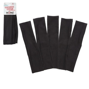 Scunci by Conair Soft Stretchable Headbands- accessories for women – mens headband – running headband -Black- 5 Count