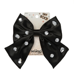 Scunci by Conair Stud Bow Barrette – hair bows – holiday – gifts for girls – hair accessories for women – stocking stuffers – black bow(Black Diamond)