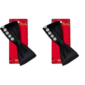 Scunci by Conair Stud Bow Barrette – hair bows – holiday – gifts for girls – hair accessories for women – stocking stuffers – black bow(Noche estrellada)