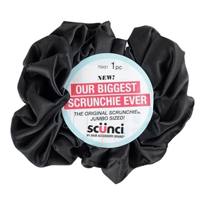 Scunci by Conair The Original Satin Scrunchie hair accessories – hair accessories for women – hair ties – valentines gifts for her – oversized scrunchies – Cherry Red(Black Onyx)