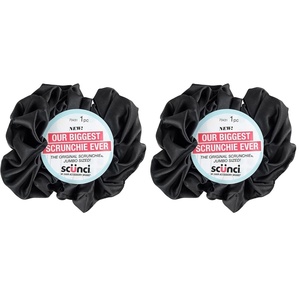 Scunci by Conair The Original Satin Scrunchie hair accessories – hair accessories for women – hair ties – valentines gifts for her – oversized scrunchies – Cherry Red(Black)