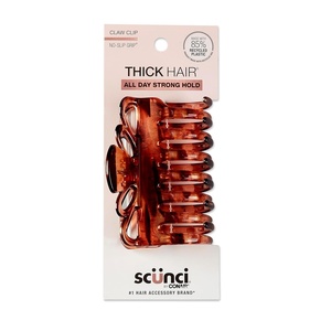 Scunci by Conair claw clips for thick hair – hair accessories for women- claw clip – for all hair types – trendy hair accessories -Black- 1 Count(Tortoise)