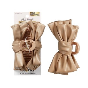 Scunci by Conair faux leather bow claw clip – claw clips for thick hair – claw clip – hair accessories for women – hair accessories for girls – Tan(Tan)