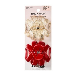 Scunci by Conair jaw claw clips – hair accessories for women – claw clips for thick hair – claw clip – Black & Tortoise- 2 Count | Strong interlocking octopus-style teeth provide secure, slip-free updos, Black & Tortoise, 2-Count, 3743301Z04815(Red & Gold)