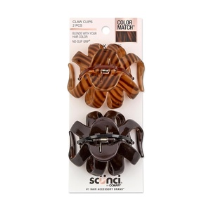Scunci by Conair jaw claw clips – hair accessories for women – claw clips for thick hair – claw clip – Black & Tortoise- 2 Count | Strong interlocking octopus-style teeth provide secure, slip-free updos, Black & Tortoise, 2-Count, 3743301Z04815(Black & Tortoise)