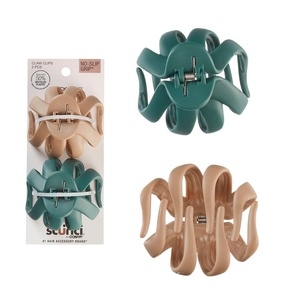 Scunci by Conair jaw claw clips – hair accessories for women – claw clips for thick hair – claw clip – Black & Tortoise- 2 Count | Strong interlocking octopus-style teeth provide secure, slip-free updos, Black & Tortoise, 2-Count, 3743301Z04815(Beige & Green)