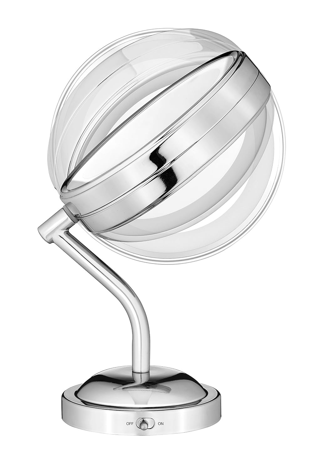 image:imageConair DoubleSided Battery Operated Lighted Makeup Mirror Lighted Vanity Makeup Mirror with LED Lights 1x 5x Magnification Polished Chrome FinishPolished Chrome Finish