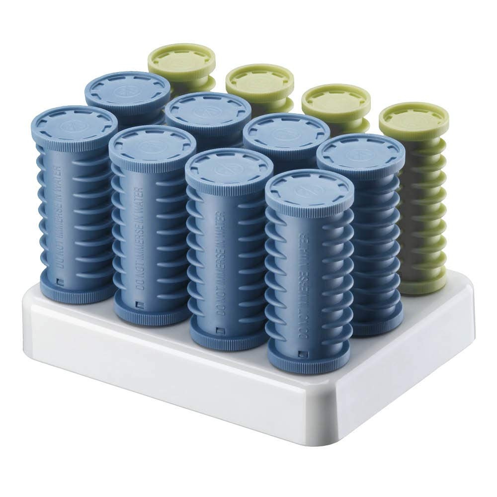 image:imageConair Instant Heat Compact Hot Rollers wCeramic Techology Black Case with Blue and Green Rollers 12 CountBlue Green