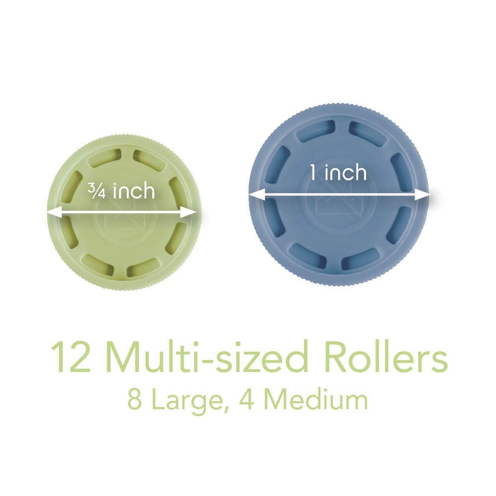 image:imageConair Instant Heat Compact Hot Rollers wCeramic Techology Black Case with Blue and Green Rollers 12 CountBlue Green