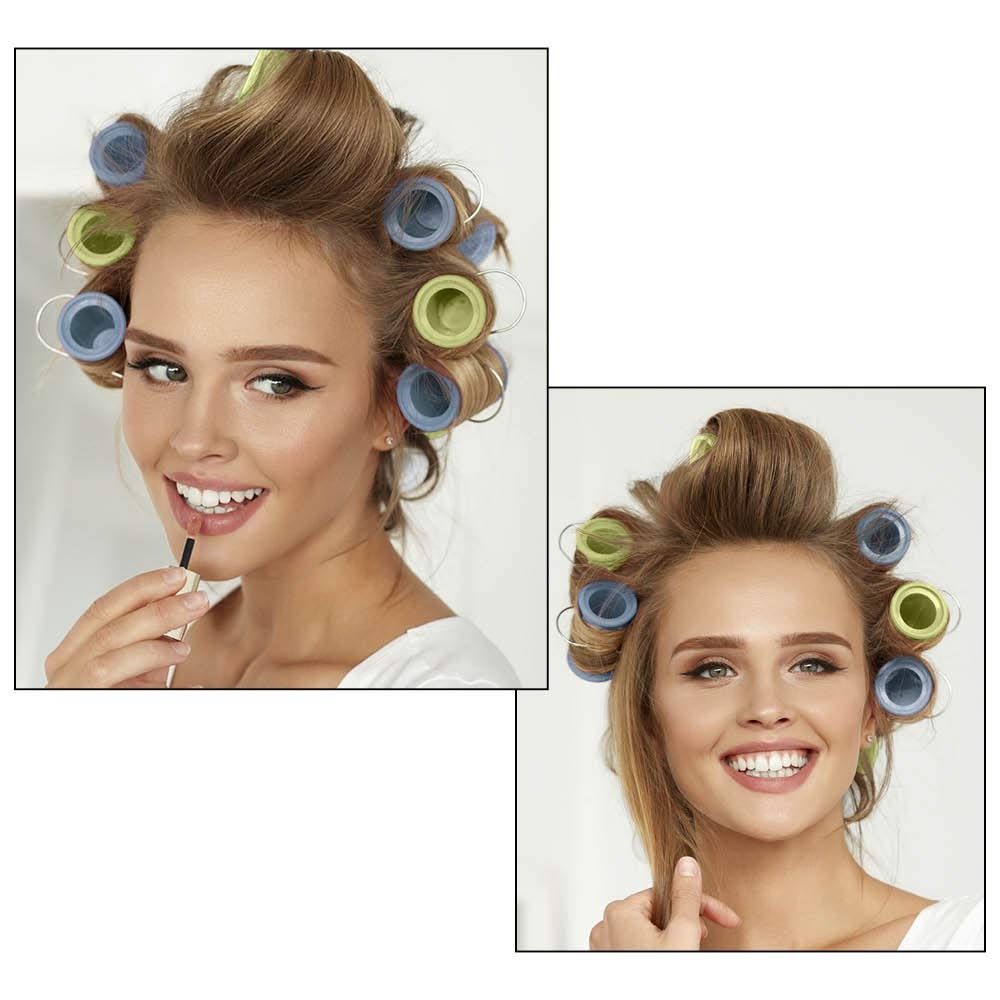 image:imageConair Instant Heat Compact Hot Rollers wCeramic Techology Black Case with Blue and Green Rollers 12 CountBlue Green