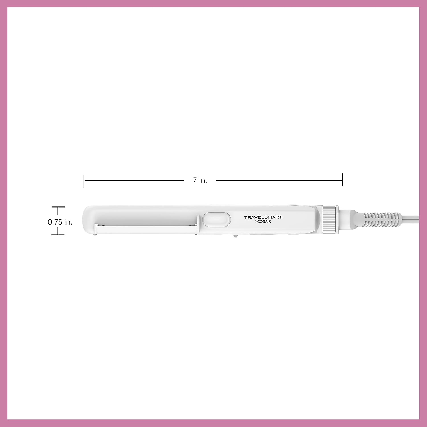 image:imageConair Travel Flat Iron and Curler 2in1 Tool Portable Hair Straightener and Hair Curler in White by Travel Smart