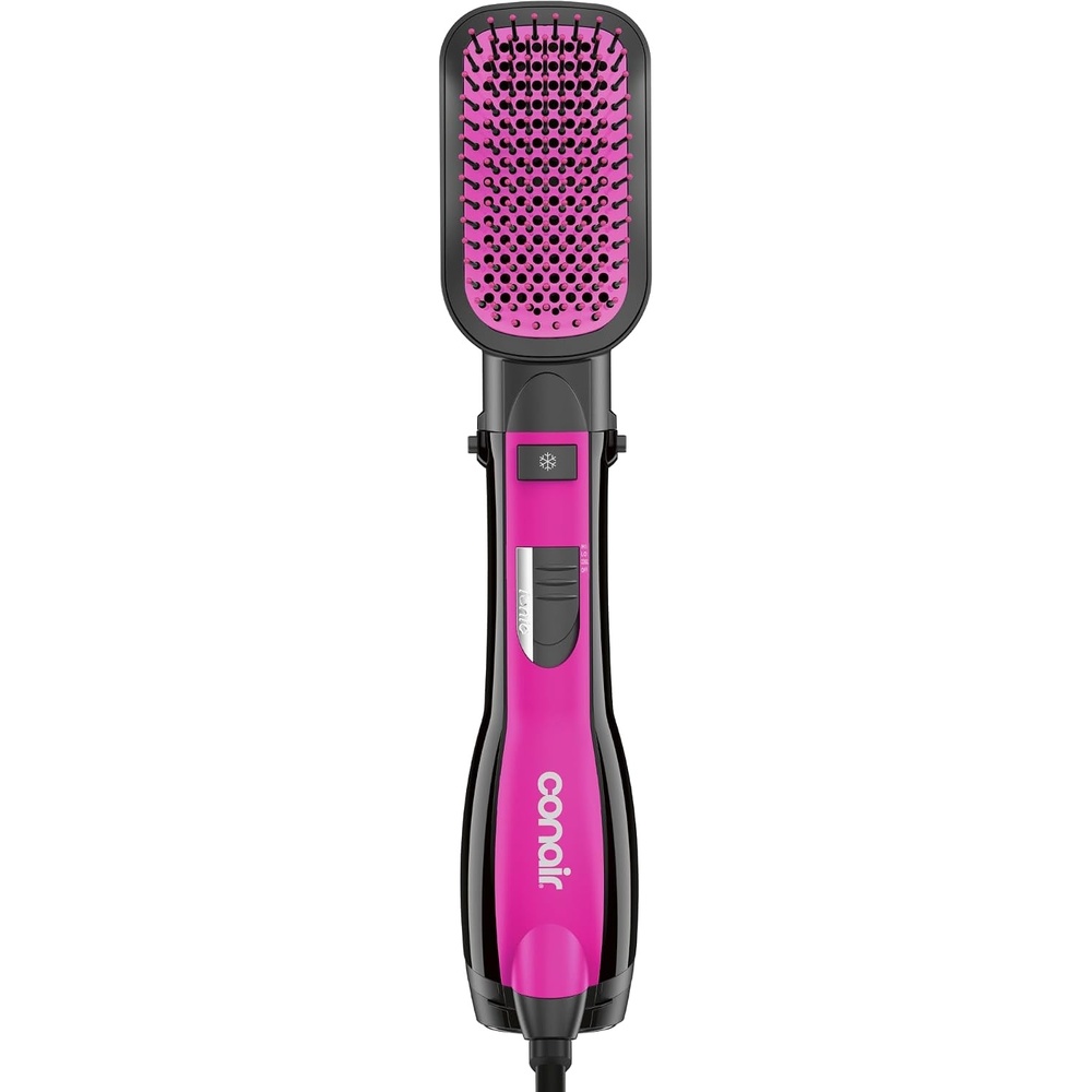 image:imageConair AllinOne Dryer Brush Hot Air Brush Dries Detangles Smooths and Volumizes All Hair Types BlackPink BC105
