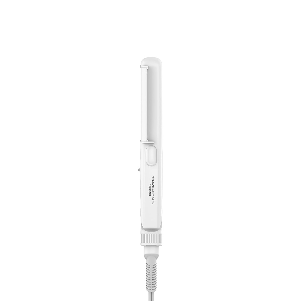 image:imageConair Travel Flat Iron and Curler 2in1 Tool Portable Hair Straightener and Hair Curler in White by Travel Smart