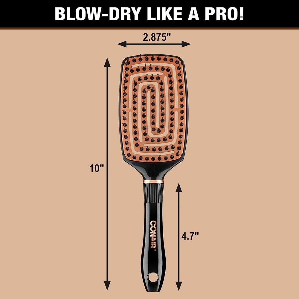 image:imageConair Quick BlowDry Copper Collection FlexiHead Vent Brush Hair Brush 1 count