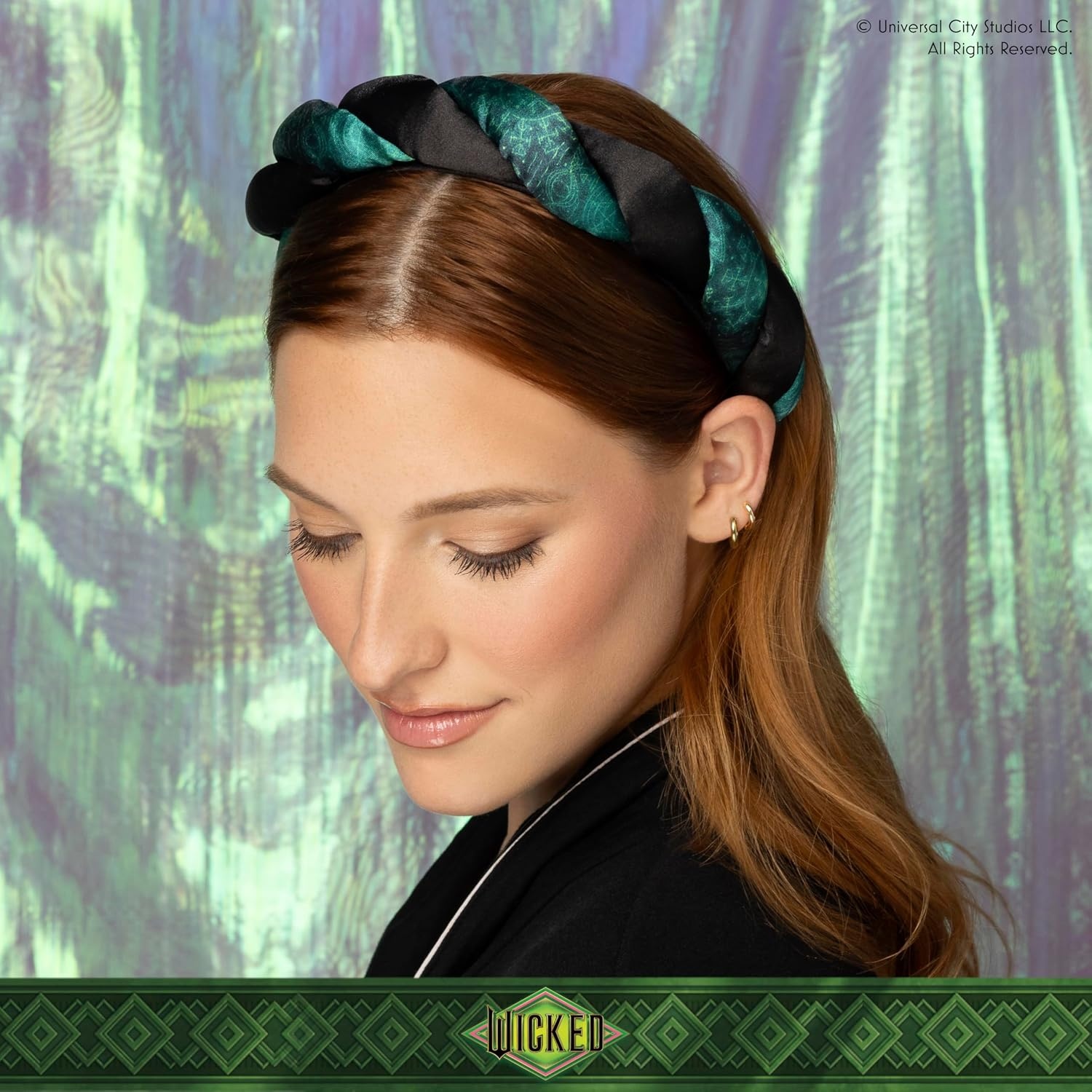 image:imageWicked Elphaba Satin Twisted Spa Headband Makeup Headband Scunci by ConairElphaba Green