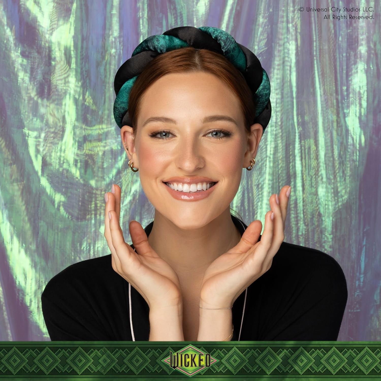 image:imageWicked Elphaba Satin Twisted Spa Headband Makeup Headband Scunci by ConairElphaba Green