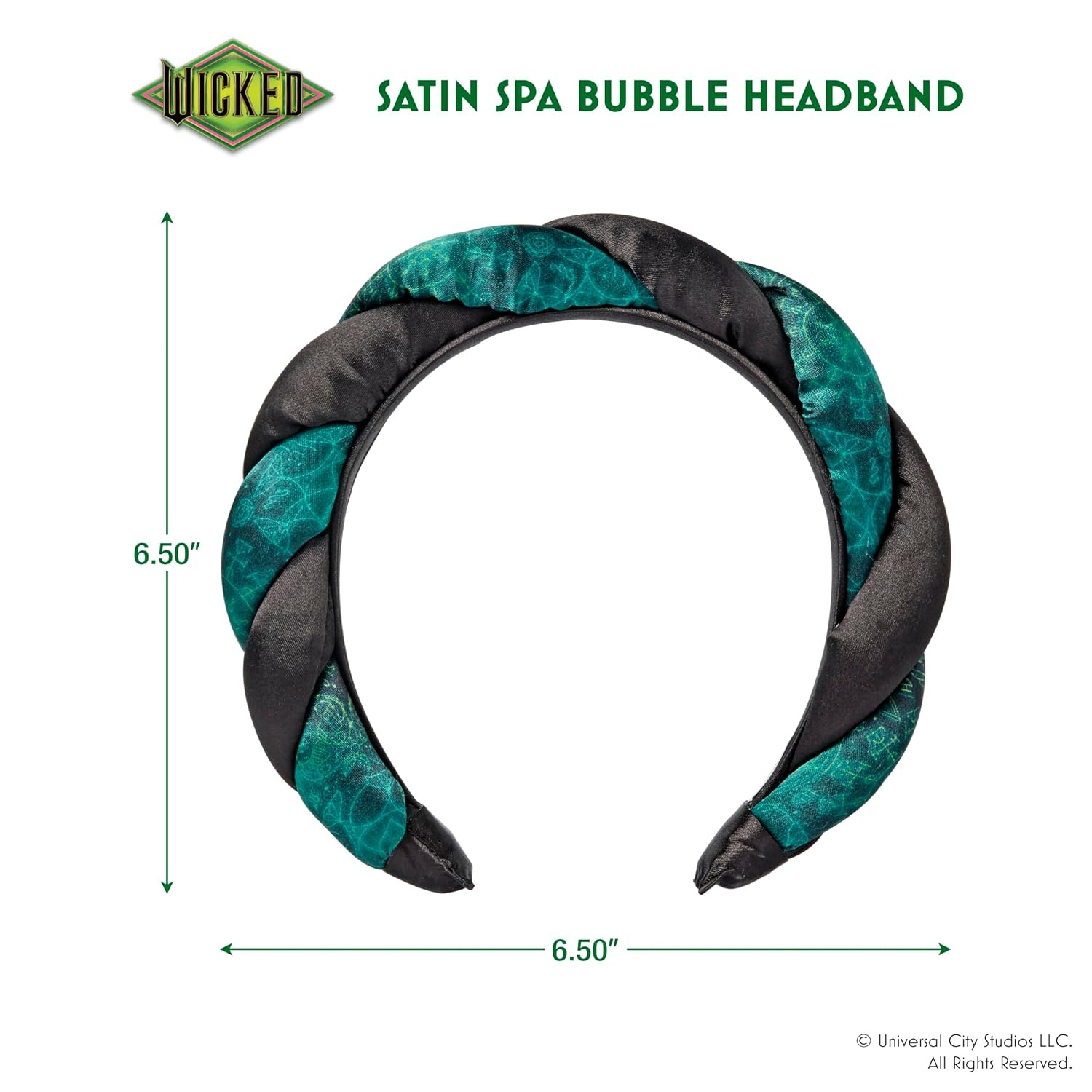 image:imageWicked Elphaba Satin Twisted Spa Headband Makeup Headband Scunci by ConairElphaba Green