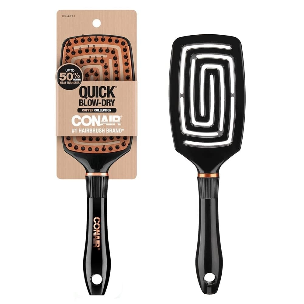 image:imageConair Quick BlowDry Copper Collection FlexiHead Vent Brush Hair Brush 1 count