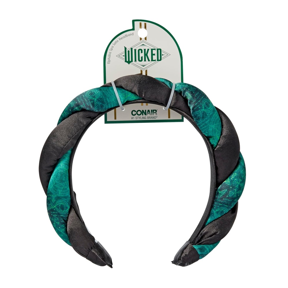 image:imageWicked Elphaba Satin Twisted Spa Headband Makeup Headband Scunci by ConairElphaba Green