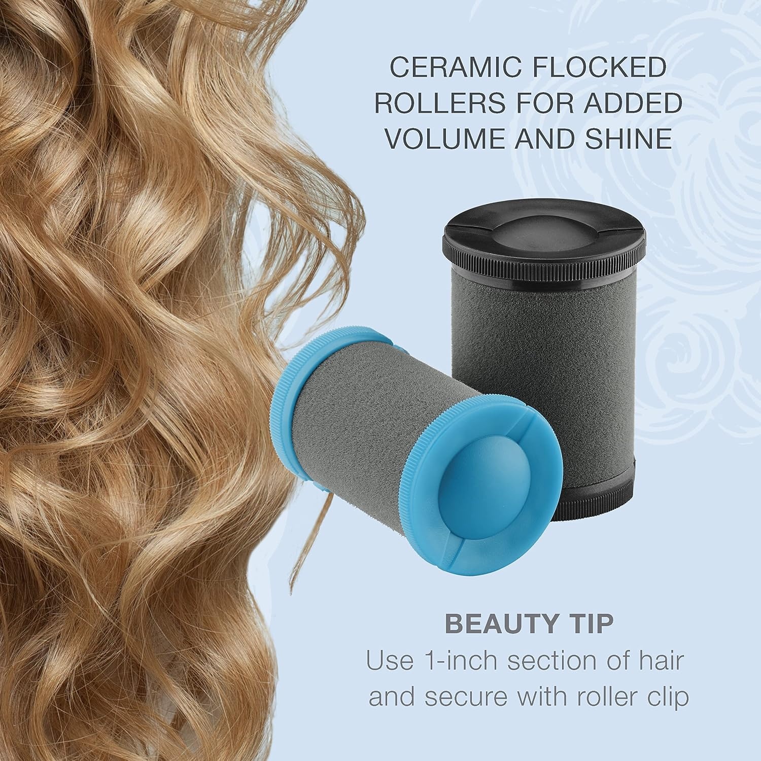 image:imageConair Ceramic 1 12inch and 1 34inch Hot Rollers Wire Pins Included Create Big Curls and Voluminous Waves