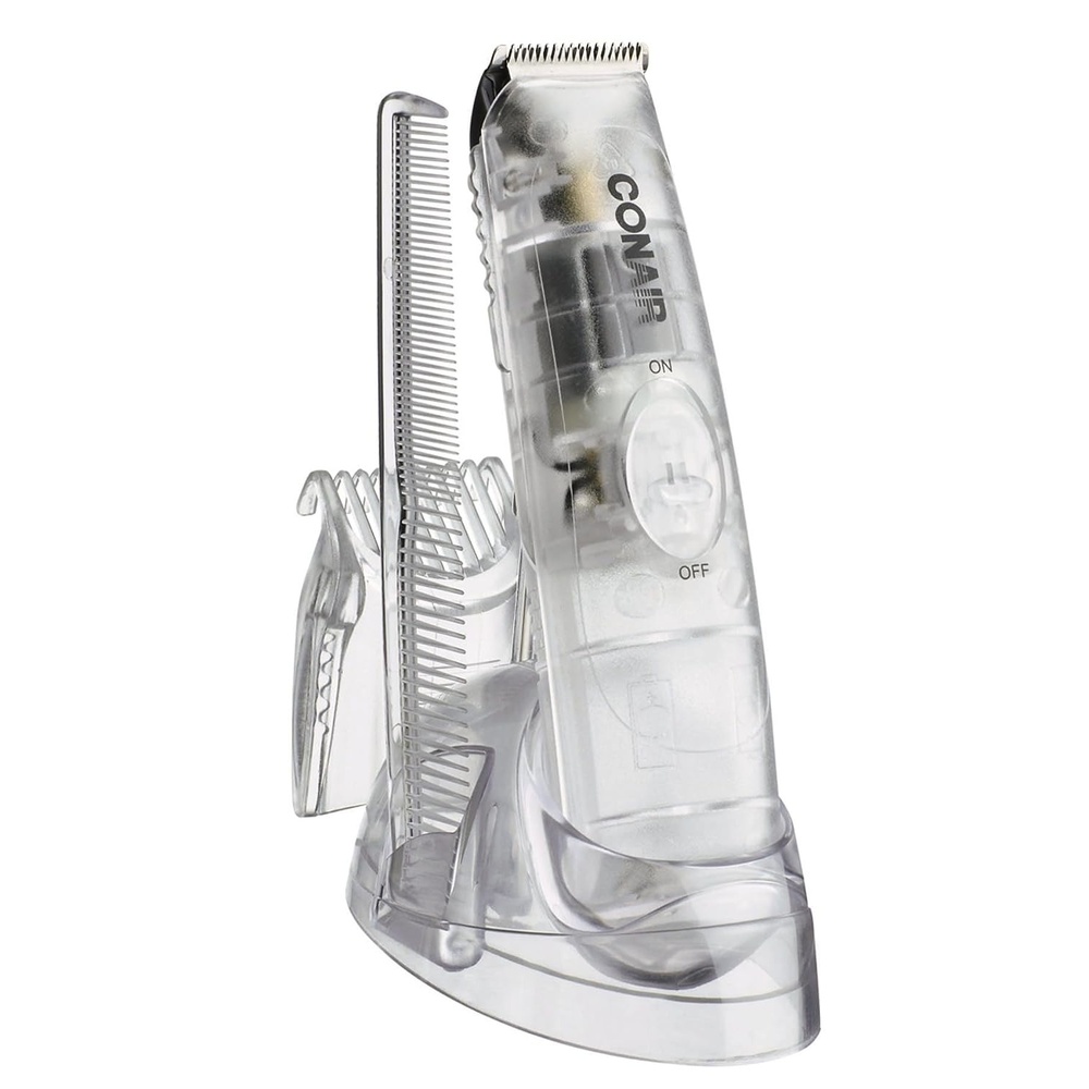 image:imageConairMAN Beard Trimmer for Men for Beard Mustache and Face 3 piece Set Battery OperatedClear